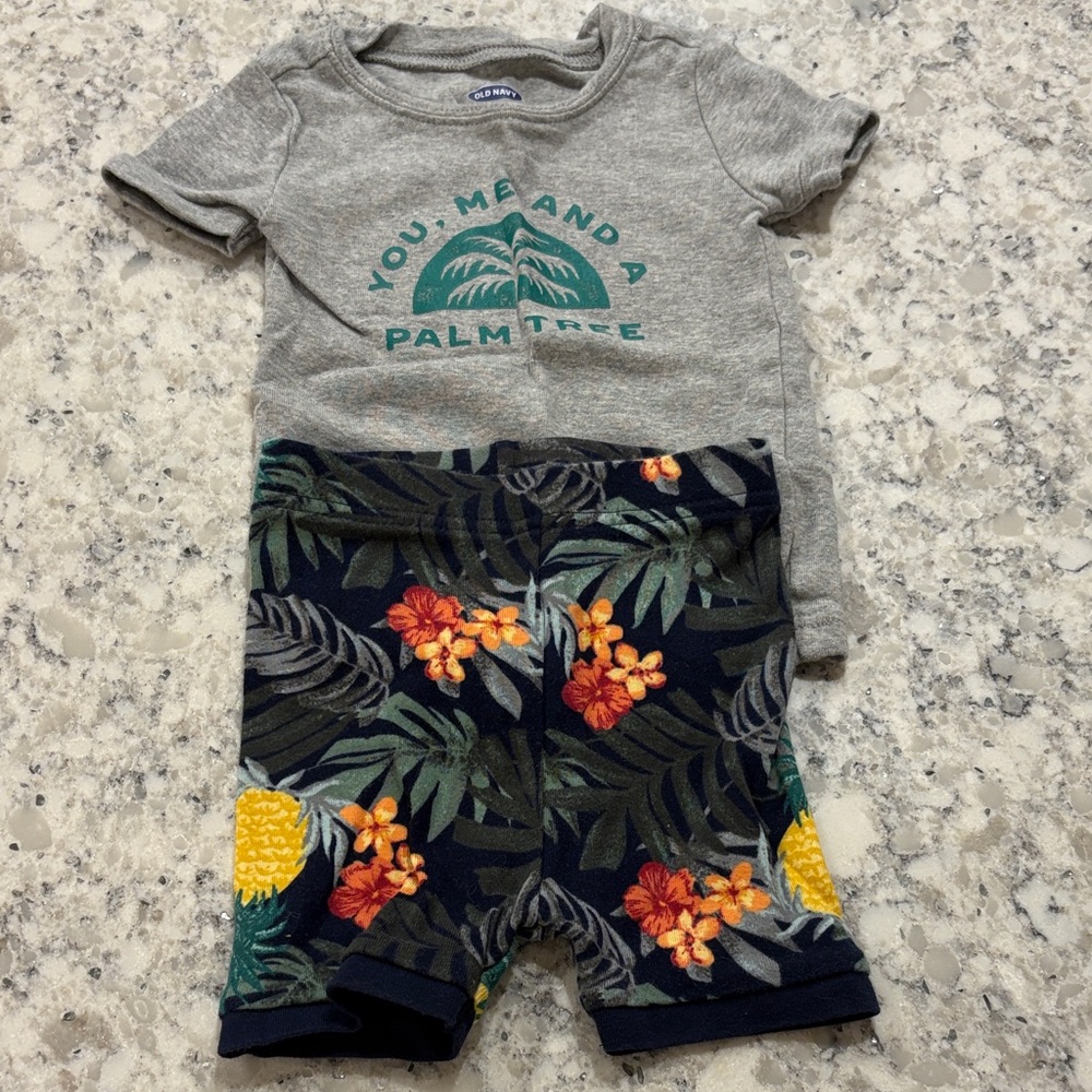 Old Navy Gray and Navy Kids Pajama Set